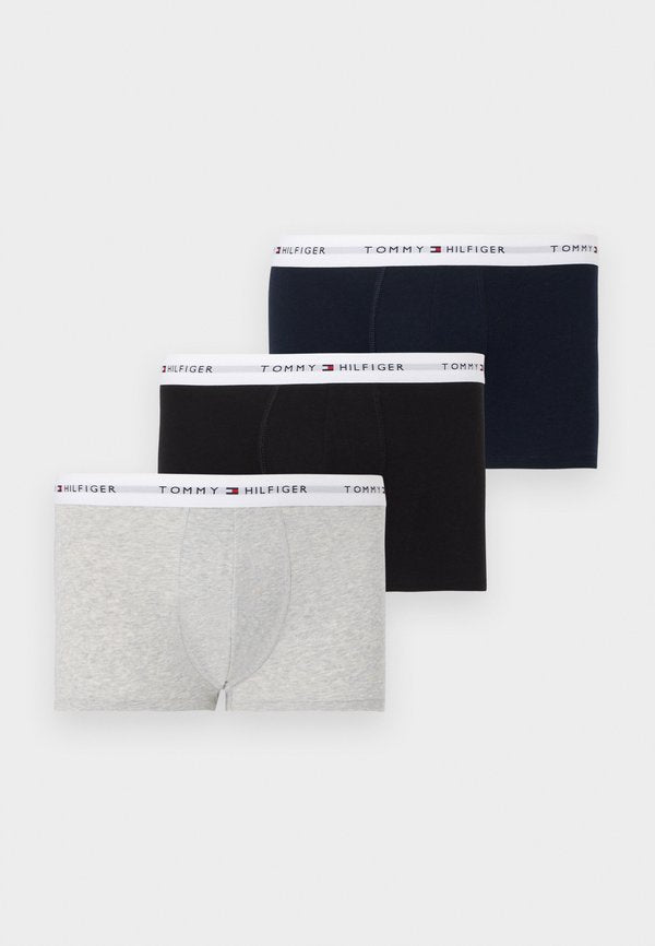 Tommy Hilfiger LOW RISE TRUNKS SIGNITURE  3 PACK - Trunks - black/dark blue/grey