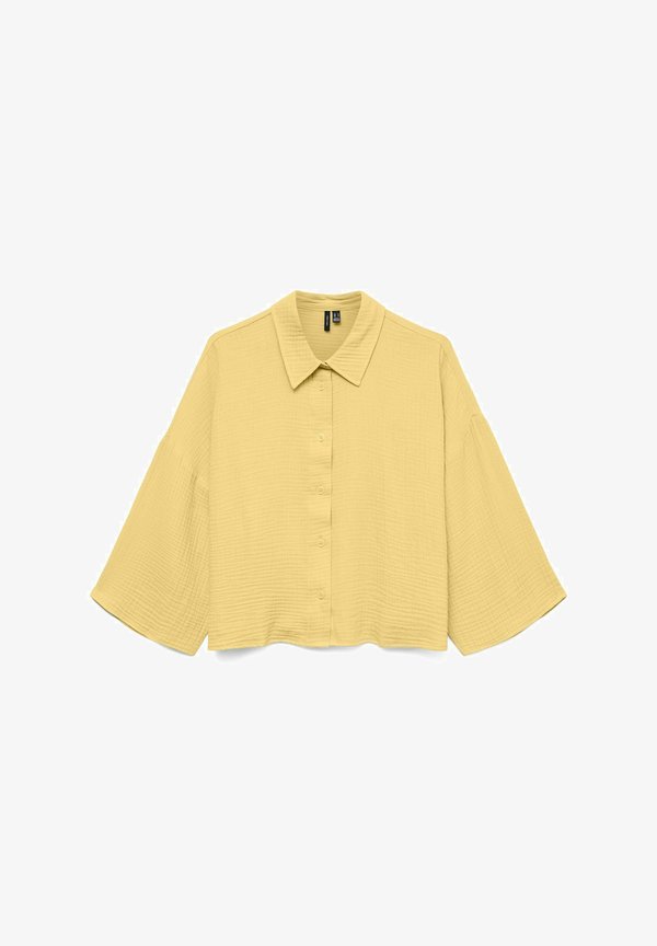 Vero Moda VMNATALI CROP WVN GA - Button-down blouse - pale banana