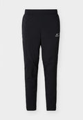 Schwarze Nike Pro Sporthose mit elastischem Bund und schlanken, zulaufenden Beinen, mit kleinem weißem Logo auf dem oberen Oberschenkel.