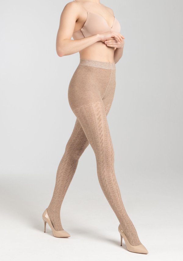 s.Oliver ORIGINALS CABLE STITCH - Tights - beige melange