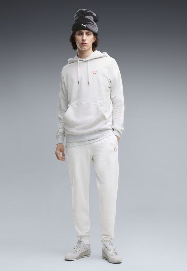 Puma ESSENTIALS ELEVATED FLEECE HOODIE - Hoodie - white glow heather