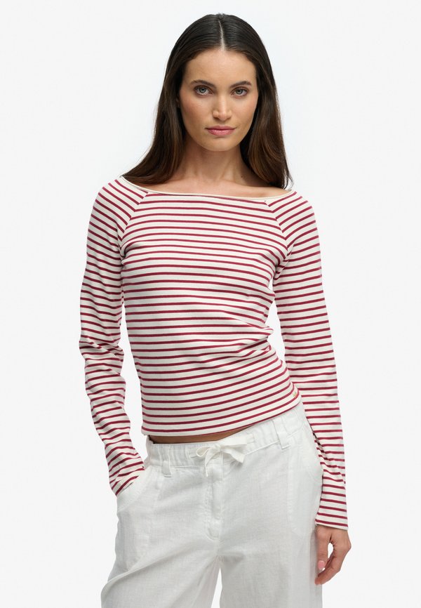Superdry & Co SUPERDRY - Jumper - bordeaux red stripe