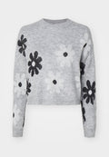 ONLY Jumper - light grey melange/black/white