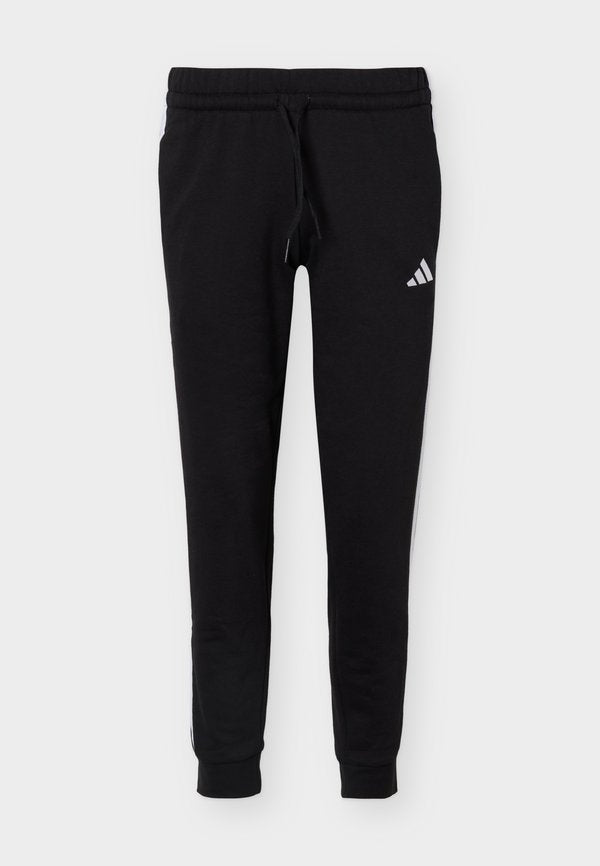 adidas Sportswear ESSENTIALS 3 STRIPES SLIM PANTS - Tracksuit bottoms - black/white