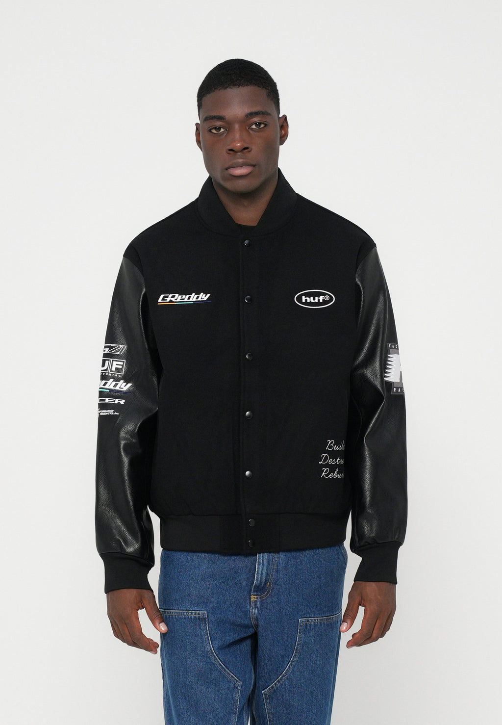 HUF GREDDY VARSITY JACKET UNISEX
