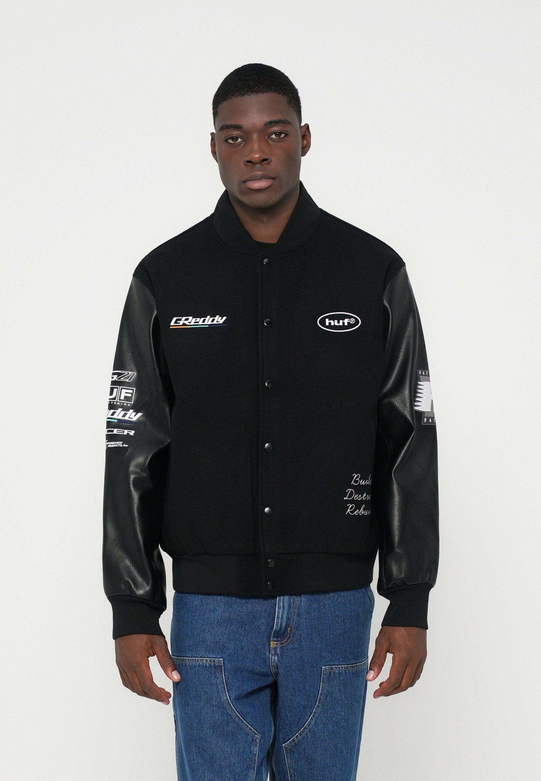 HUF GREDDY VARSITY JACKET UNISEX