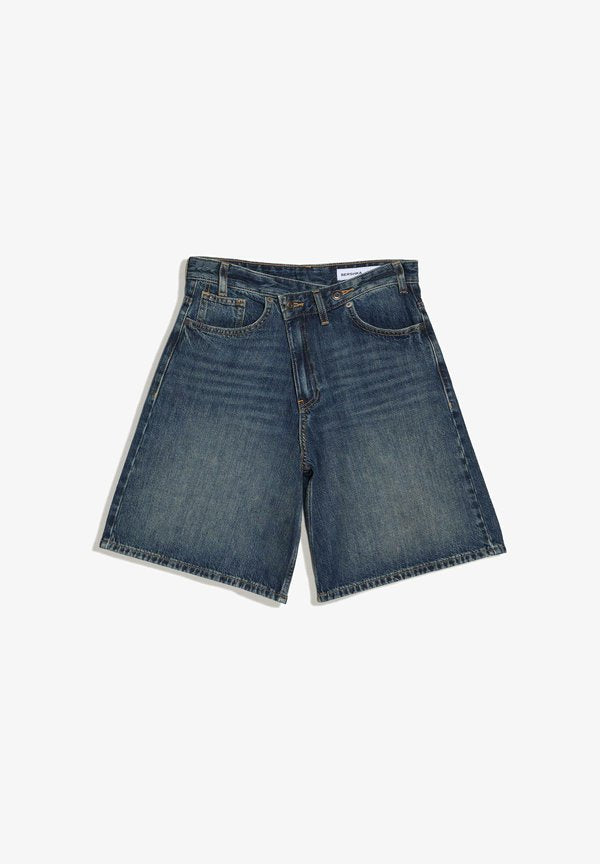 Bershka Denim shorts - dark blue