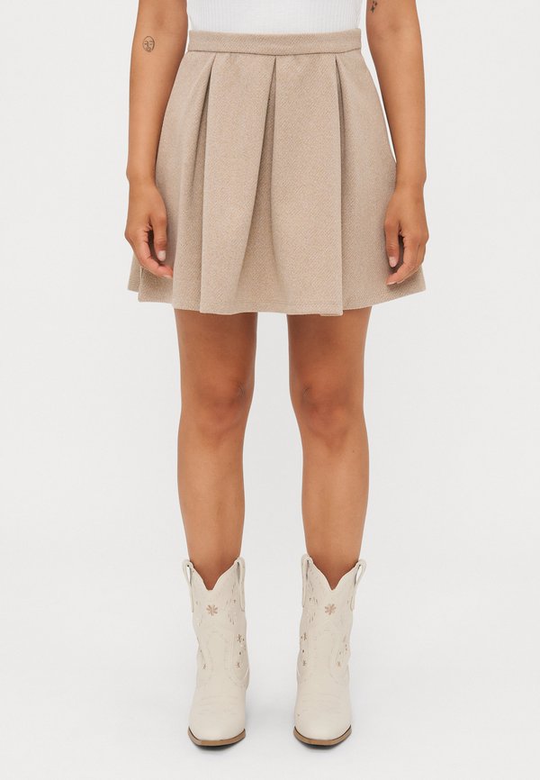 Vero Moda Petite VMKLEA SHORT SKIRT - A-line skirt - silver mink melange