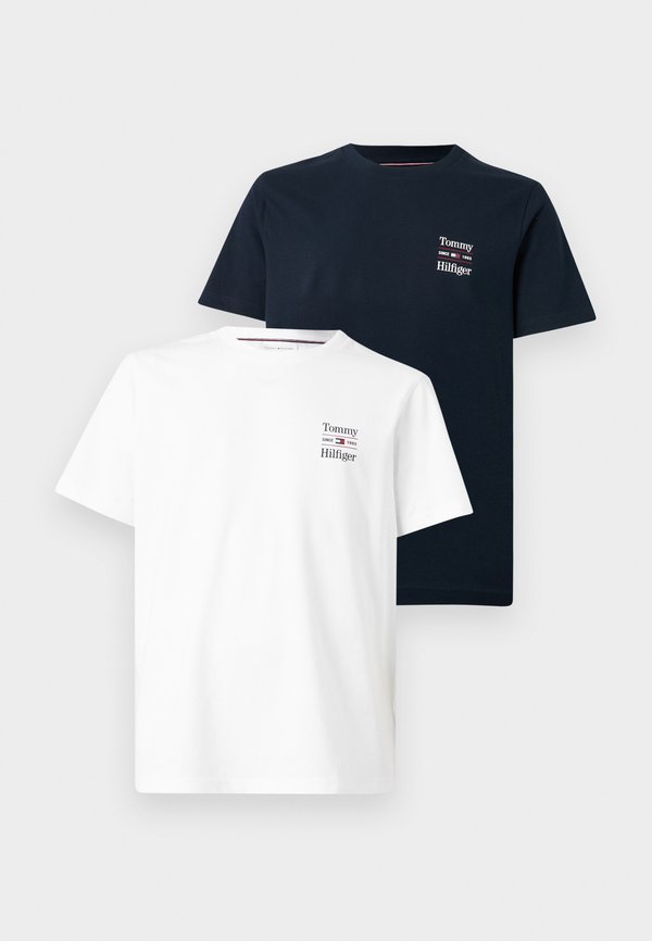 Tommy Hilfiger CHEST GRAPHIC TEES ZALANDO EXCLUSIVE 2 PACK - Basic T-shirt - navy/white