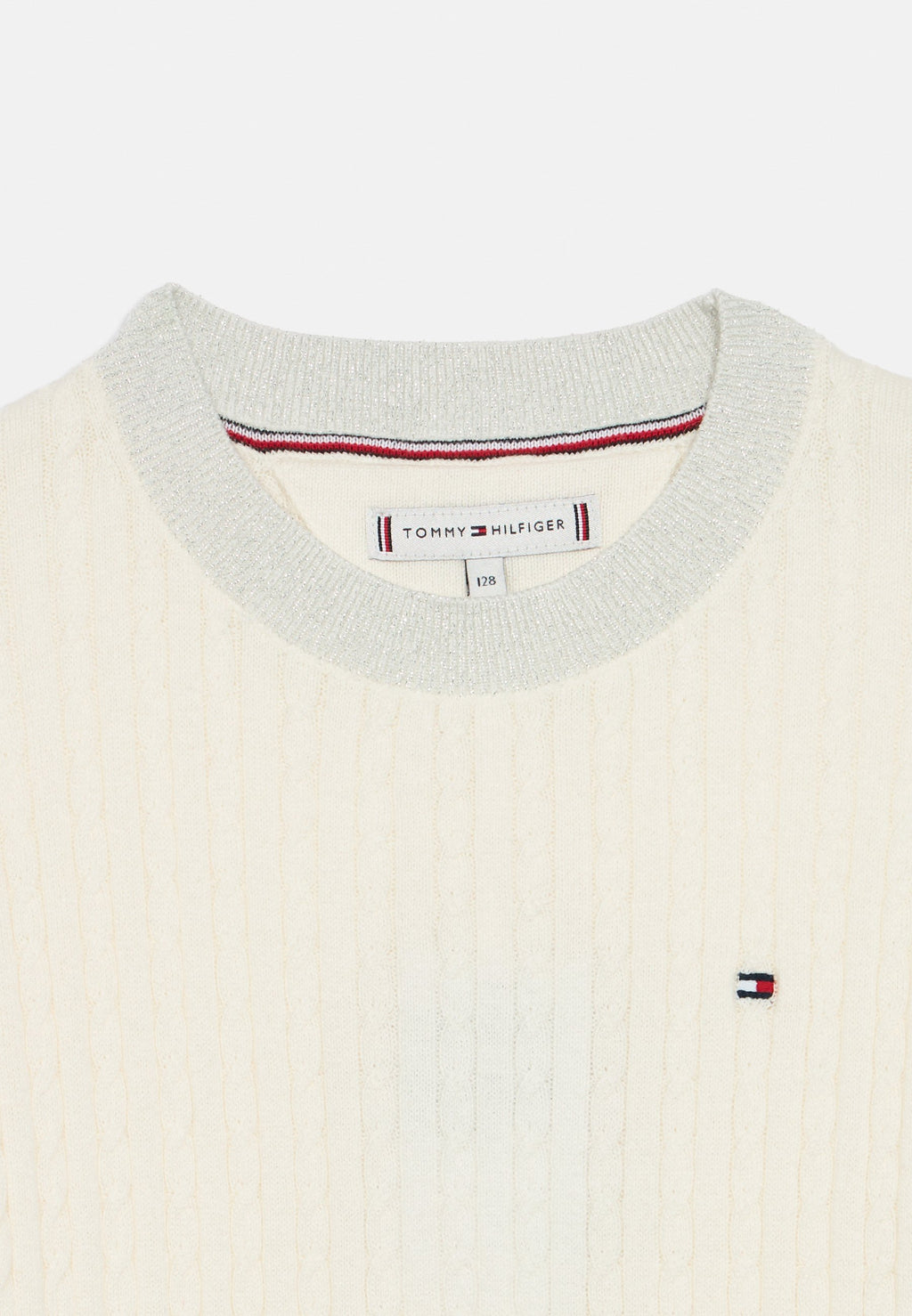 GLITTER MINI CABLE KNIT RELAXED SWEATSHIRT Media 3