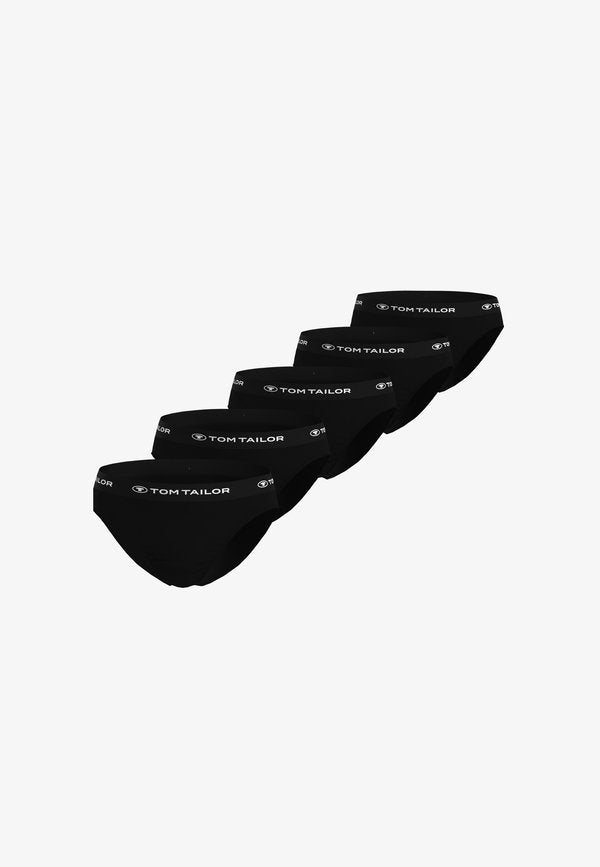 TOM TAILOR 5ER PACK - Briefs - schwarz-dunkel-uni