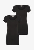 Vero Moda VMMAXI MY LONG U-NECK TOP - Basic T-shirt - black