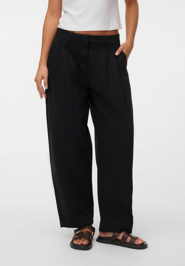 Vero Moda TROUSERS AWCARLEY HIGH WAIST TROUSERS - Trousers - black