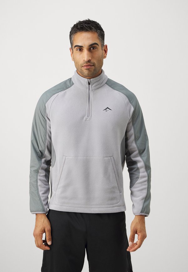 Nike Performance TRAIL POLARTEC® - Fleece jumper - cement grey smoke grey black