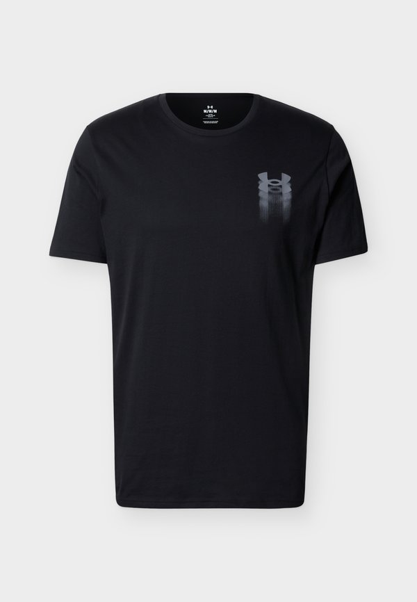 Under Armour BLUR LOGO - Sports T-shirt - black/titan gray