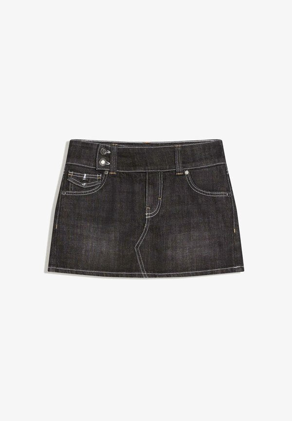 Bershka SKORT - A-line skirt - black