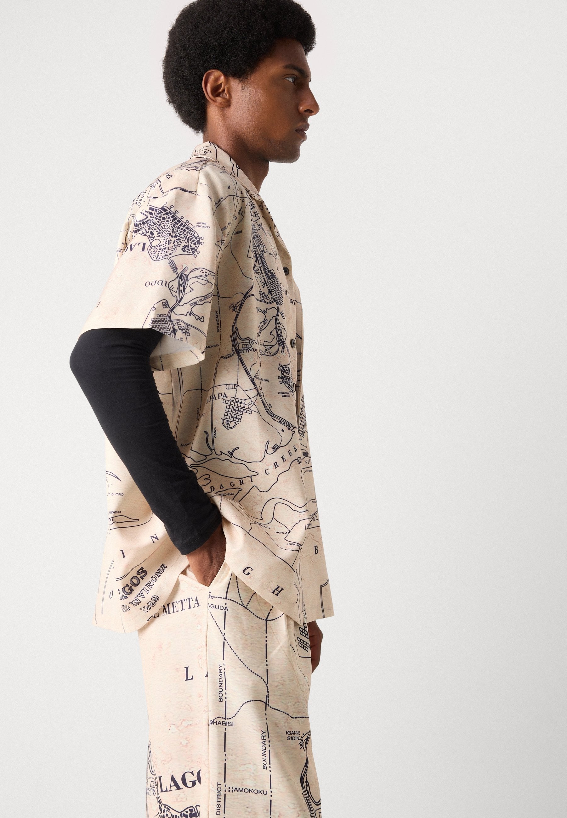 Heathe OLD LAGOS MAP SHIRT