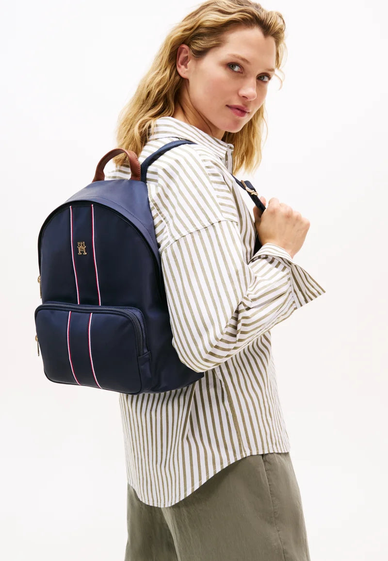 Tommy Hilfiger SIGNATURE TAPE DOME BACKPACK - Rucksack - space blue corp