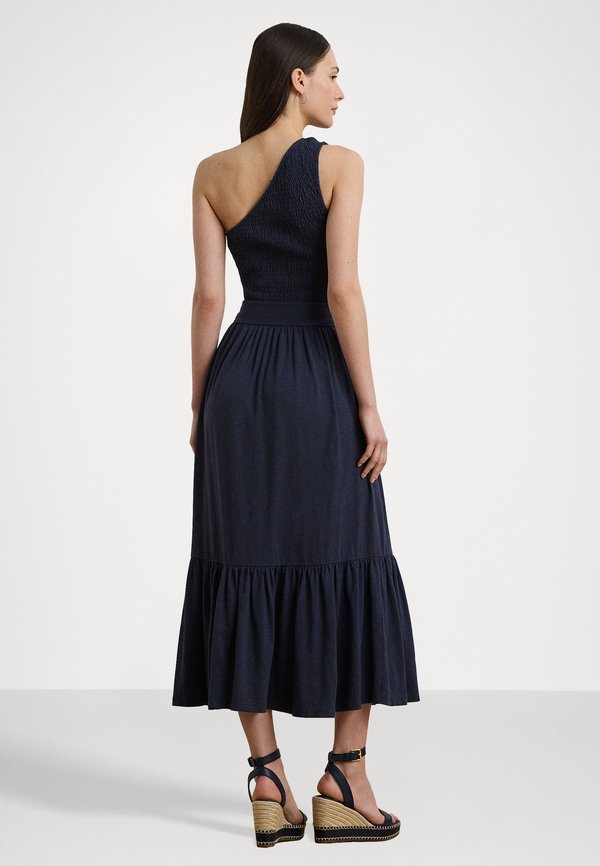 Lauren Ralph Lauren Belted Slub Jersey One Shoulder Dress