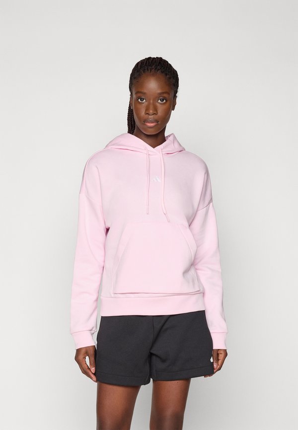 adidas Sportswear ESSENTIALS SMALL LOGO FEEL COZY HOODIE - Hoodie - clear pink/white