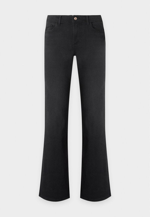 ONLY ONLLINEA MID WAIST - Flared Jeans - washed black