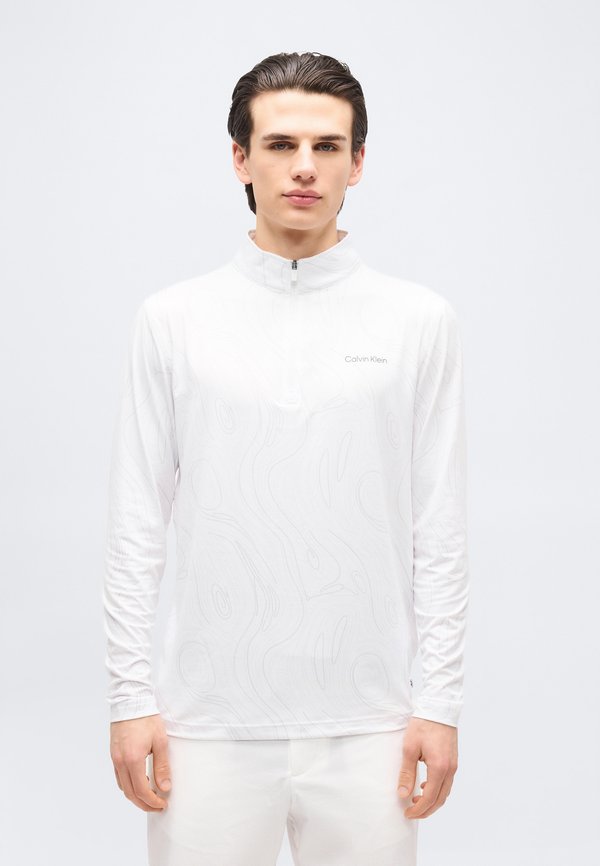 Calvin Klein Golf PRINTED NEWPORT HALF ZIP - Long sleeved top - white