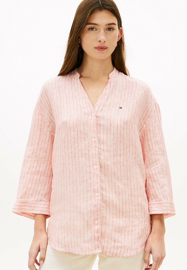Tommy Hilfiger RELAXED FIT PURE HALF SLEEVE  - Blouse - chalk stp ecru fireworks