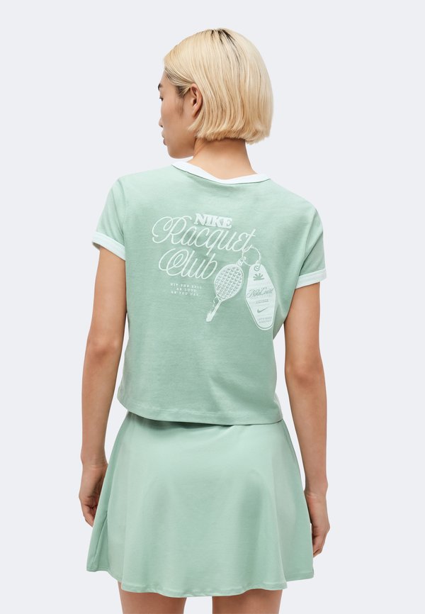 Nike Performance TEE HERITAGE RACQUET RINGER  - Print T-shirt - steam/barely green