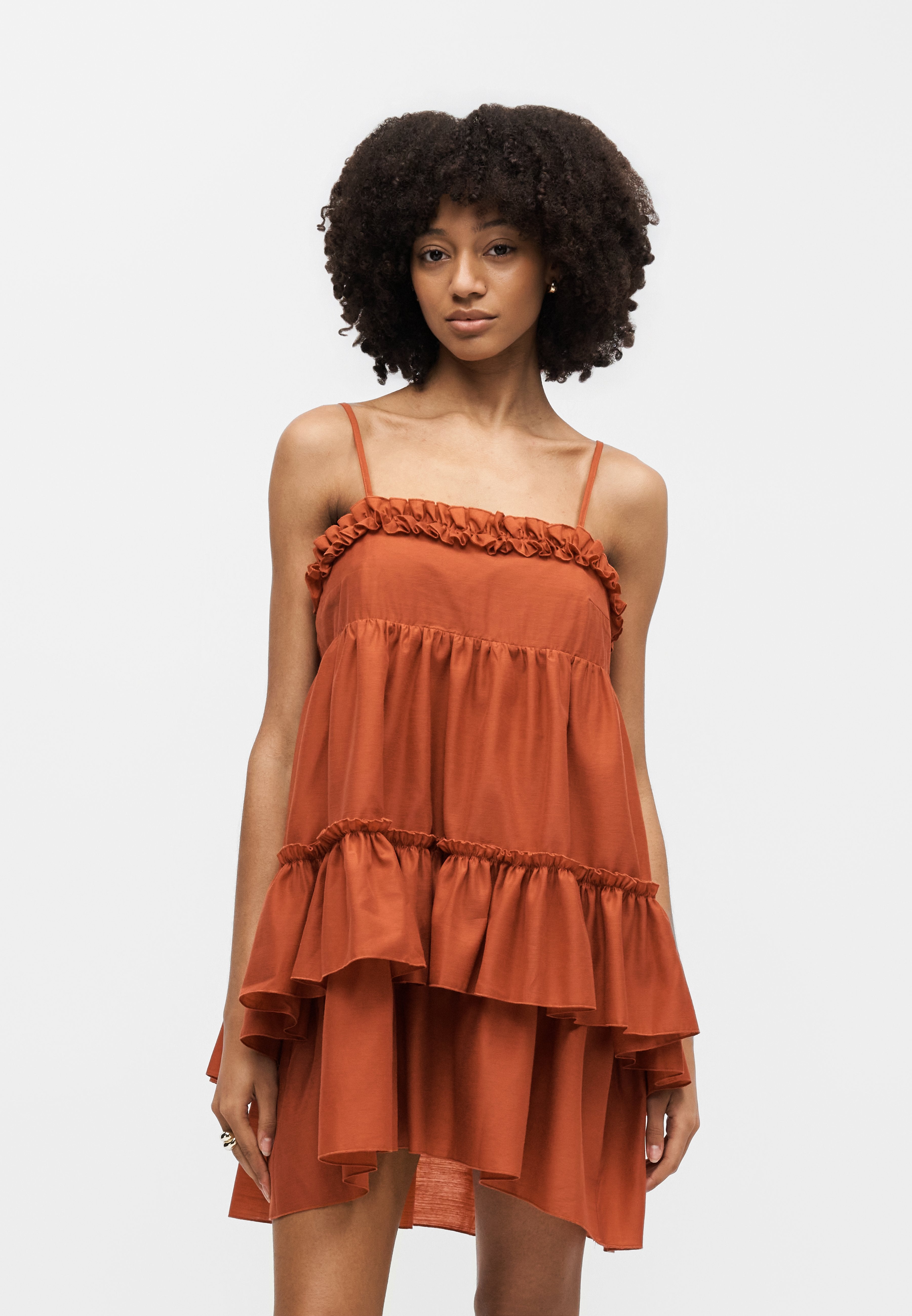 Topshop FRILL MIDI DRESS