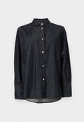 RELAXED FIT FLAG EMBROIDERY DENIM SHIRT Media 1