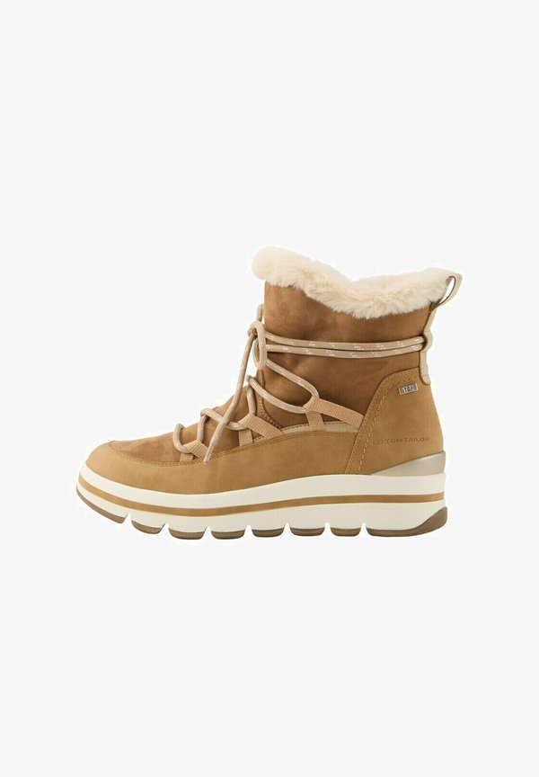 TOM TAILOR Lace-up ankle boots - dark sand