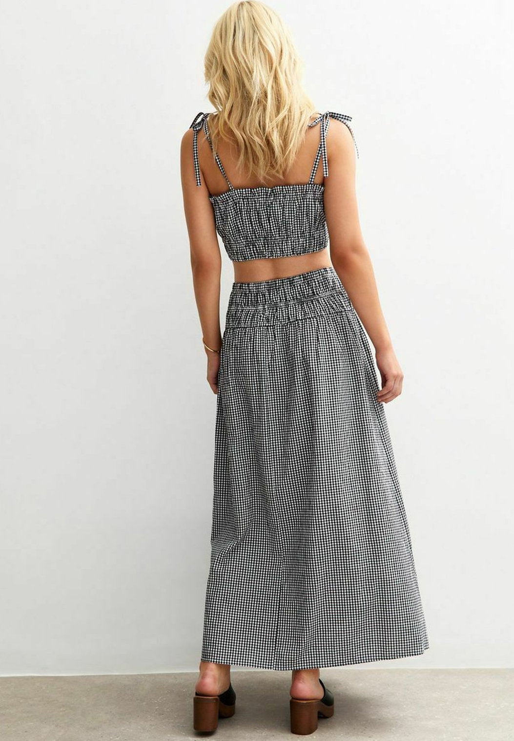 New Look GINGHAM CHECK SLIT HEM MAXI