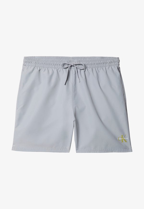 Calvin Klein Swimwear MEDIUM DRAWSTRING WAISTBAND - GRAPHIC MONOGRAM  - Swimming shorts - misty grey