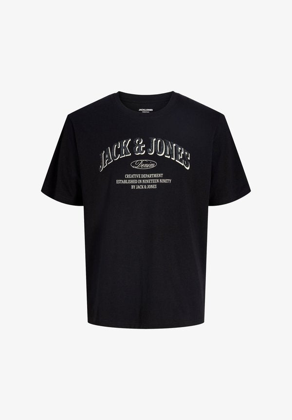Jack & Jones JJEDENVER LOGO TEE SS O-NECK SN PLS - Print T-shirt - black