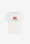 Tommy Hilfiger MAIN FLAG REGULAR TEE - AMERICANA CAPSULE - Print T-shirt - ivory petal