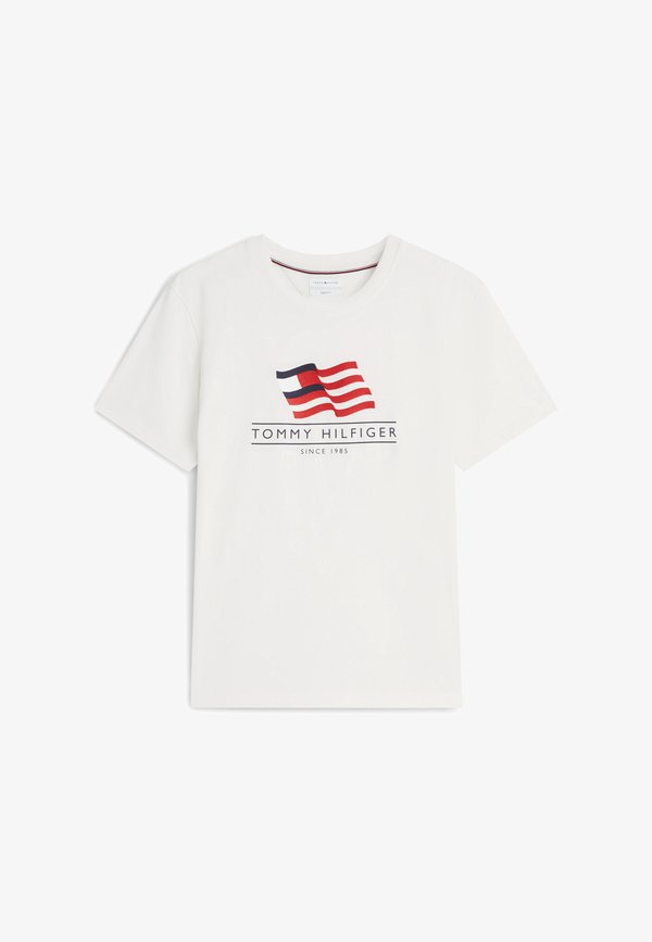 Tommy Hilfiger MAIN FLAG REGULAR TEE - AMERICANA CAPSULE - Print T-shirt - ivory petal