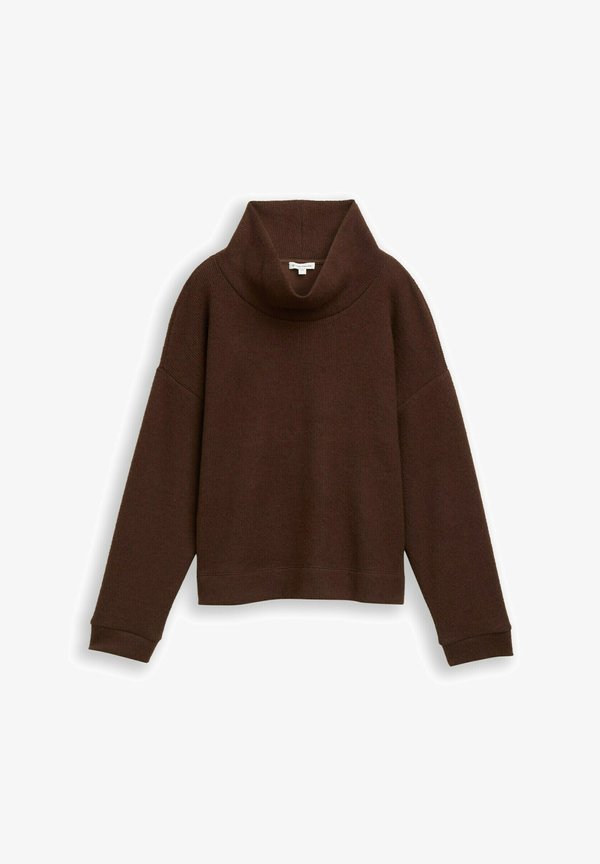 TOM TAILOR Jumper - dark pecan brown melange