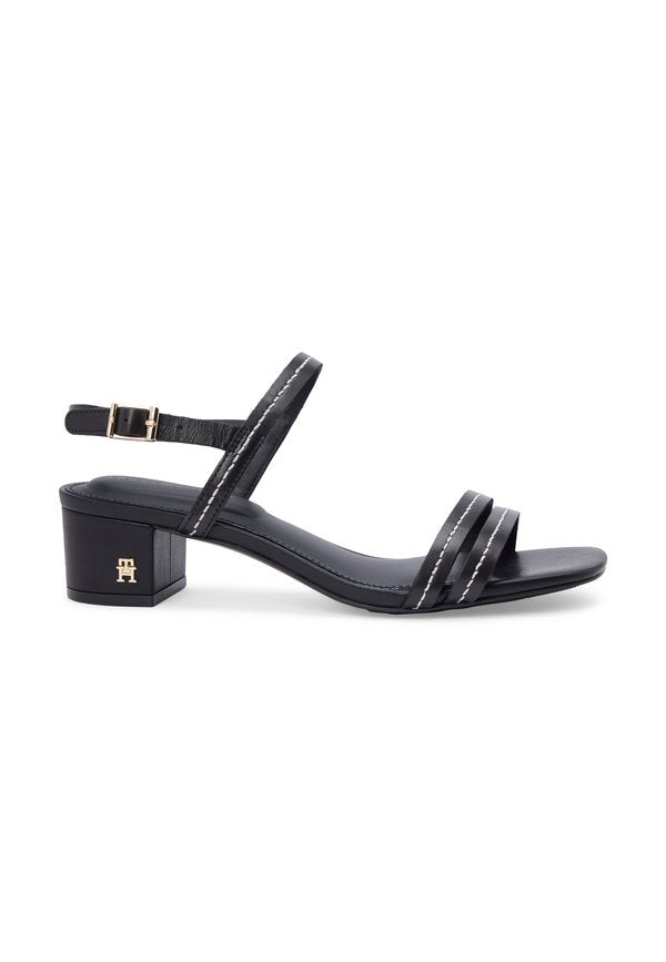 Tommy Hilfiger LEATHER CONTRAST TOPSTITCH BLOCK HEEL SANDALS