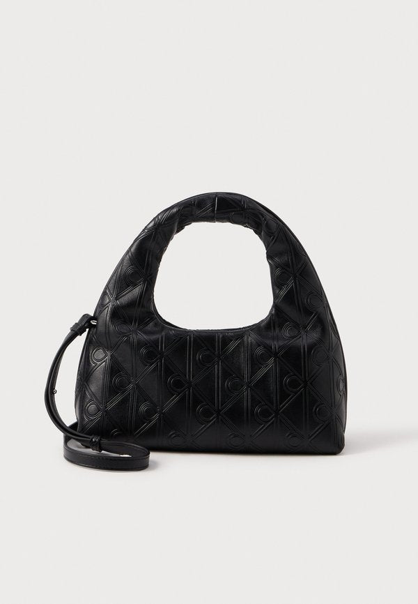 Calvin Klein EMBLEM PUFFER BAG WITH STRAP - Cross body bag - black