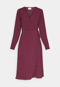 VILA VILOVIE NEW WRAP MIDI DRESS