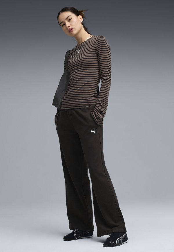 Puma ESSENTIALS CAT FLEECE HOSE MIT WEITEM BEIN - Tracksuit bottoms - black
