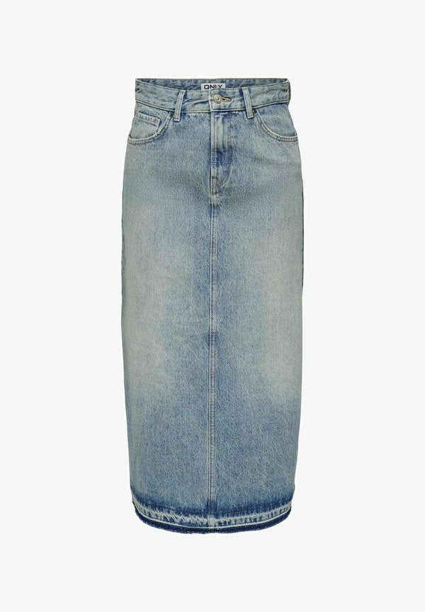 ONLY Denim ONLNELIA Denim Denim Long - Denim skirt - medium blue denim