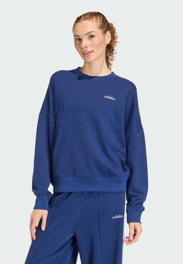 adidas Sportswear SEASONAL ESSENTIALS COLORPOP WITH EMBROIDERED GRAPHIC - Sweatshirt - dark blue/white