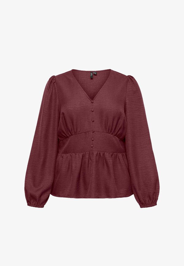 Vero Moda Curve TOP VMMELANEY TOP - Blouse - windsor wine