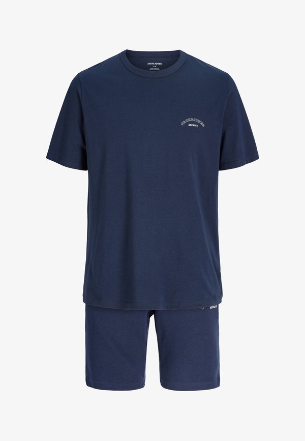 Jack & Jones JJCOLLEGE LOGO TEE SET - Shorts - navy blazer