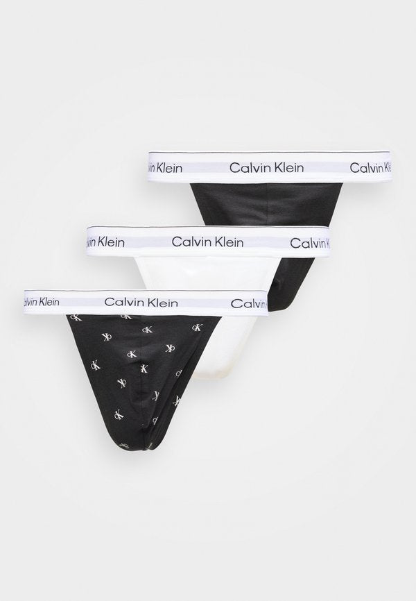 Calvin Klein Underwear THONG ICON 3 PACK - Thong - black/classic white