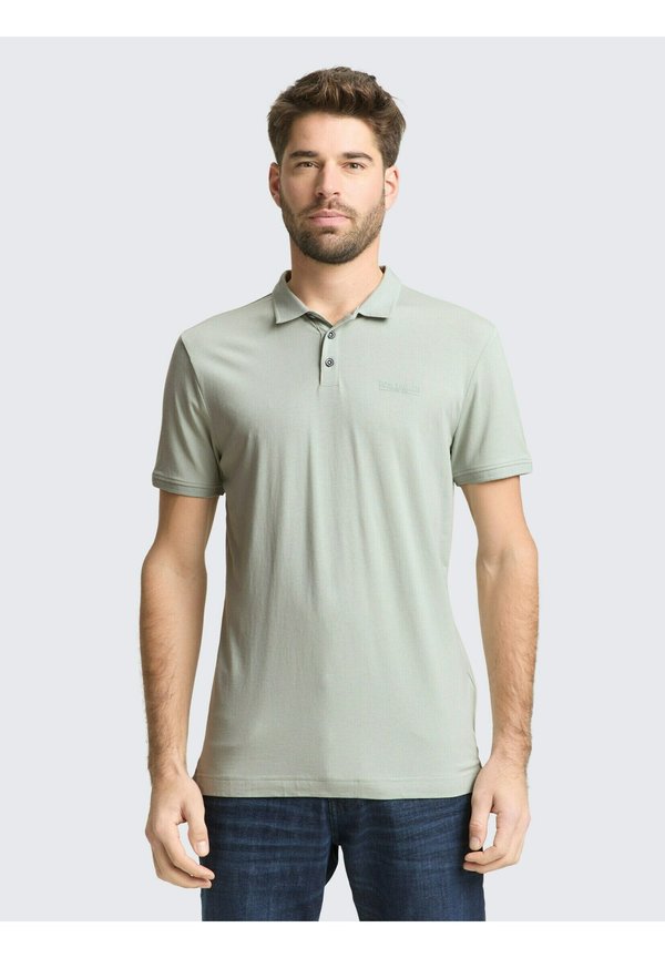 TOM TAILOR LOGO-PRINT - Polo shirt - soft greyish green