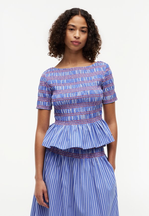 Tommy Hilfiger SMOCKING BOAT - Blouse - verona blue
