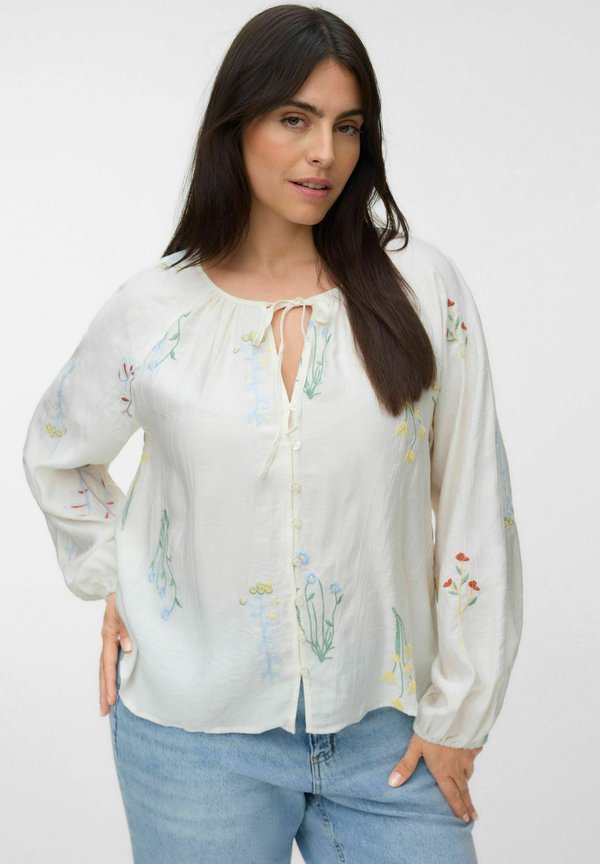 Vero Moda Curve BLOUSE VMCLINA TOP - Blouse - snow white
