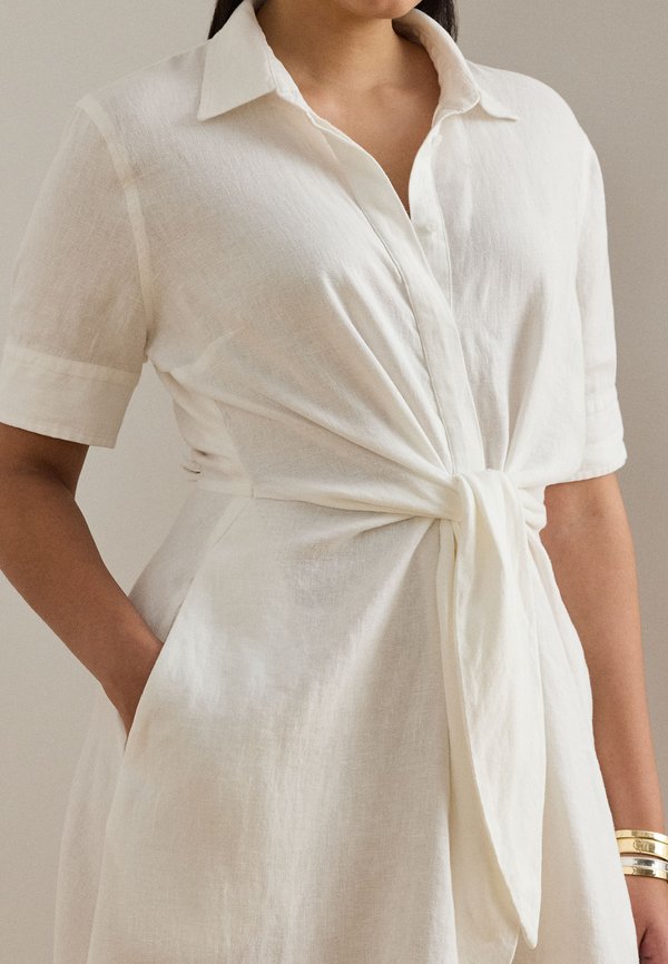 Lauren Ralph Lauren Woman TIE FRONT LINEN SHIRTDRESS